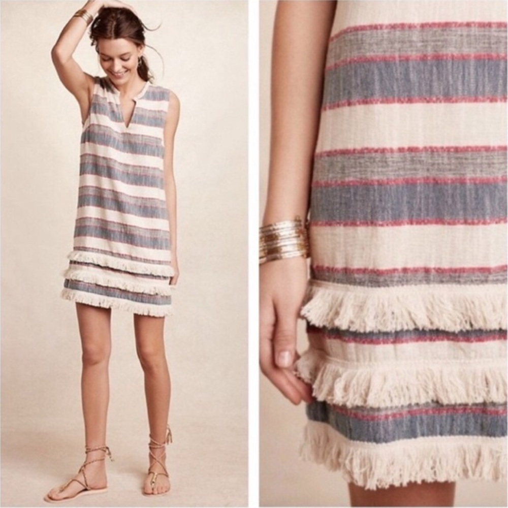 Anthropologie Holding Horses Striped Fringe Dress